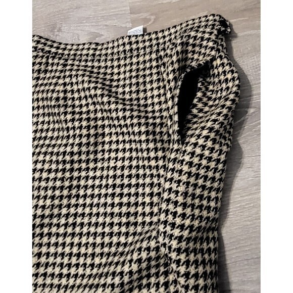 Carlisle Houndstooth Mindi Skirt Black White Wool‎ Silk Size 8 With Pockets - Picture 9 of 12